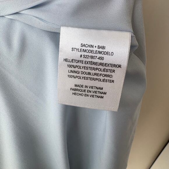 NEW Sachin & Babi Gown Alli Ice Blue Puff Sleeve V-neck Maxi Dress Size 2 - Picture 10 of 10